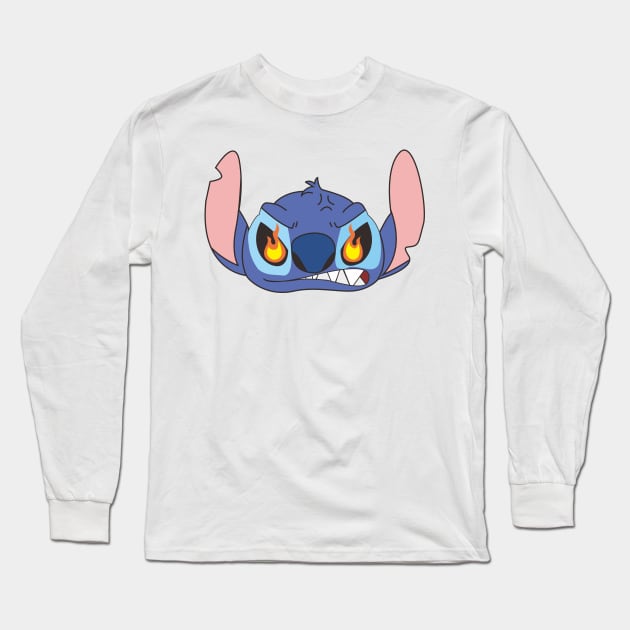 Stitch is furious Long Sleeve T-Shirt by Rohman1610